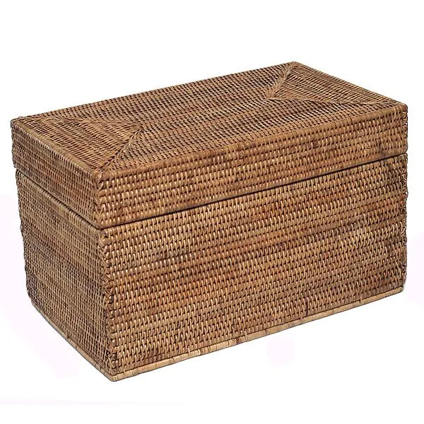 Artifacts Trading Company Rattan Hinged Chest/Trunk Honey Brown Small