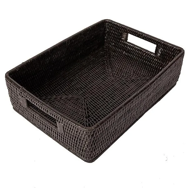 Artifacts Trading Company Rattan Storage Basket Tudor Black