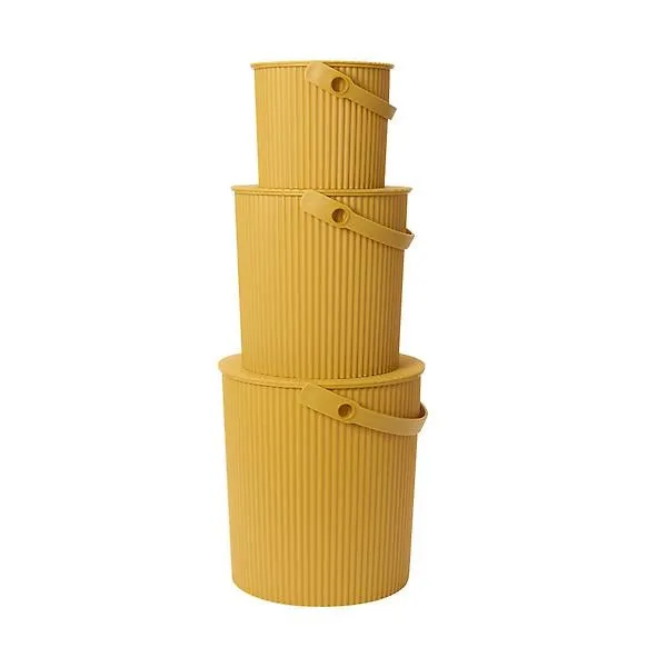 Hachiman Bucket 3 Mustard Set of 3