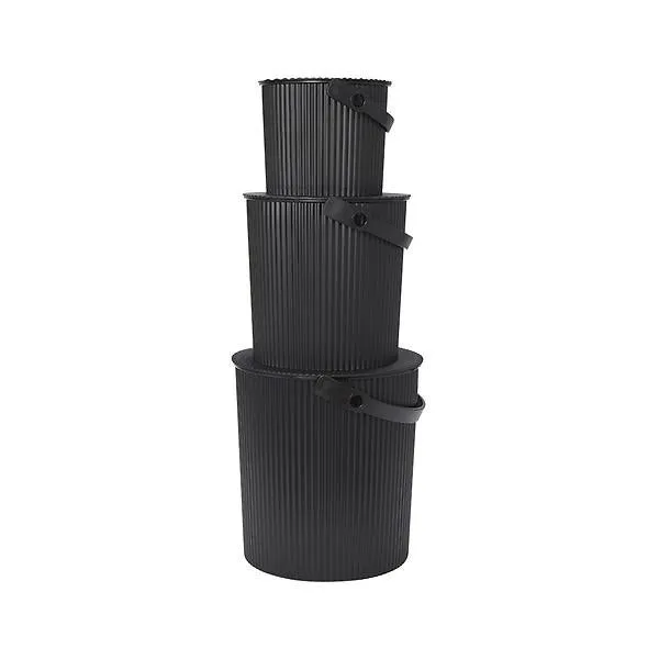 Hachiman Bucket Black Set of 3