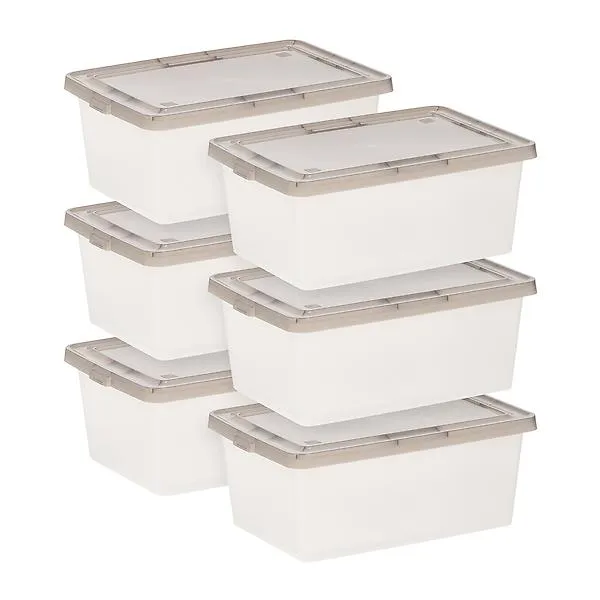 Iris 14.5 QT Non-Latching Box Clear Set of 6