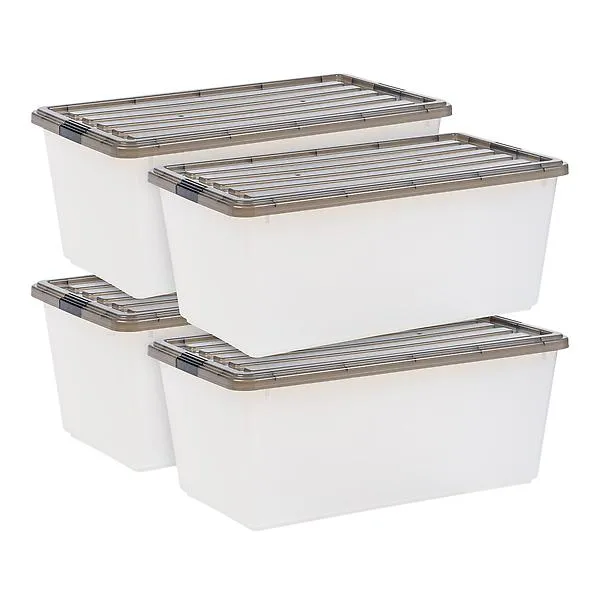 Iris 72 QT Storage Box Clear Set of 4