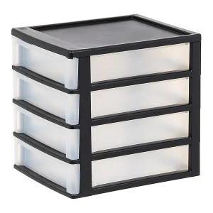 Iris Desktop Drawer Organizer Black Pkg/4