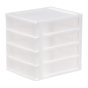 Iris Desktop Drawer Organizer White Pkg/4