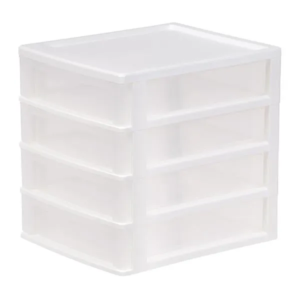Iris Desktop Drawer Organizer White Pkg/4