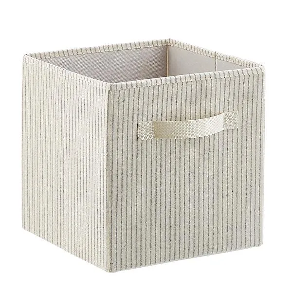 The Container Store Small Cube Grey Stripe