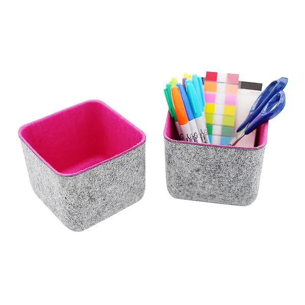 Welaxy Felt Organizer Bins Hot Pink Pkg/2