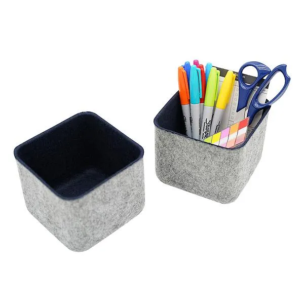 Welaxy Felt Organizer Bins Navy Pkg/2